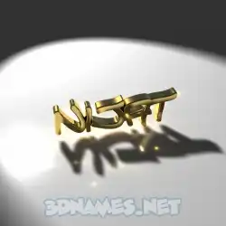 nijat in Gold Shine style - 3D name wallpaper