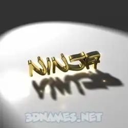 ninja in Gold Shine style - 3D name wallpaper