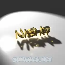 nisha in Gold Shine style - 3D name wallpaper