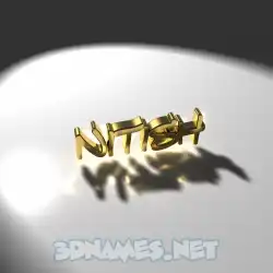 nitish in Gold Shine style - 3D name wallpaper