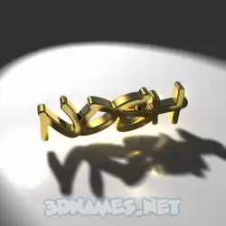 nosh in Gold Shine style - 3D name wallpaper