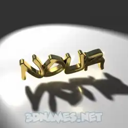 nour in Gold Shine style - 3D name wallpaper