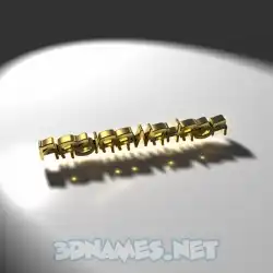 rabiaawahabr in Gold Shine style - 3D name wallpaper