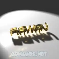 rawan in Gold Shine style - 3D name wallpaper