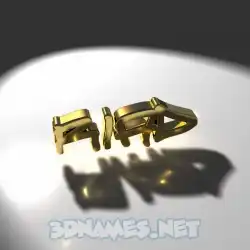 riad in Gold Shine style - 3D name wallpaper