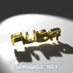 ruba in Gold Shine style - 3D name wallpaper