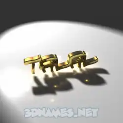 talal in Gold Shine style - 3D name wallpaper