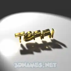 terri in Gold Shine style - 3D name wallpaper