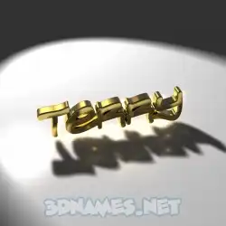 terry in Gold Shine style - 3D name wallpaper