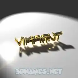 vikrant in Gold Shine style - 3D name wallpaper