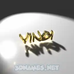 vinoi in Gold Shine style - 3D name wallpaper