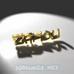 zakou in Gold Shine style - 3D name wallpaper