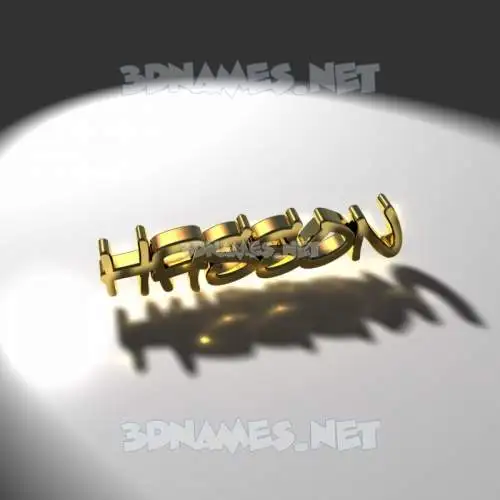 hasson in Gold Shine style - 3D name wallpaper