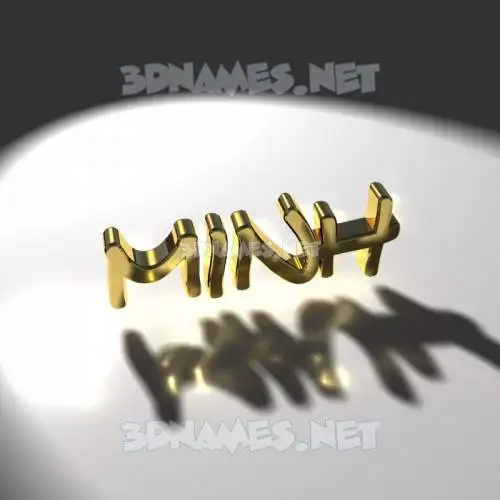 minh in Gold Shine style - 3D name wallpaper
