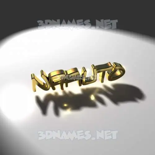naruto in Gold Shine style - 3D name wallpaper