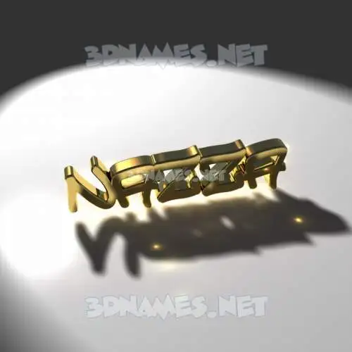 nazza in Gold Shine style - 3D name wallpaper