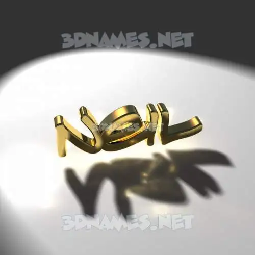 neil in Gold Shine style - 3D name wallpaper