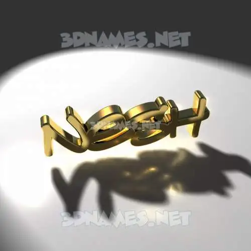 nesh in Gold Shine style - 3D name wallpaper