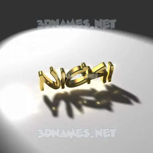nicki in Gold Shine style - 3D name wallpaper