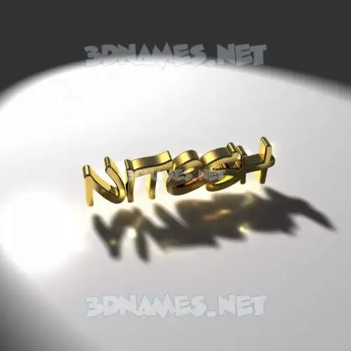 nitesh in Gold Shine style - 3D name wallpaper