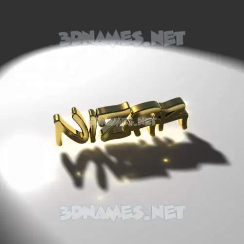 nizar in Gold Shine style - 3D name wallpaper