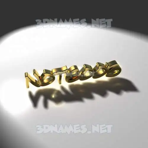 noteoob in Gold Shine style - 3D name wallpaper