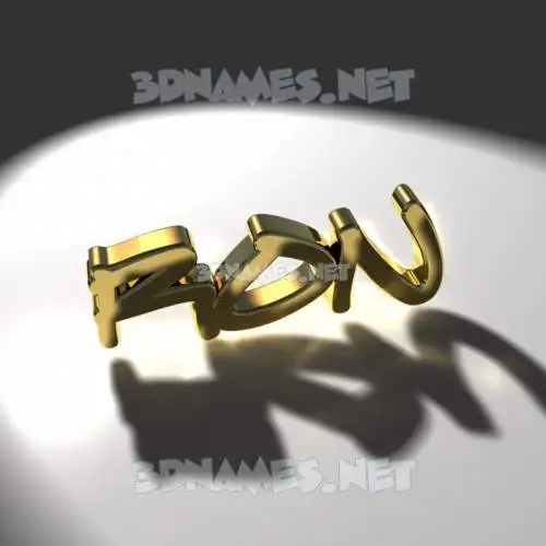 ron in Gold Shine style - 3D name wallpaper