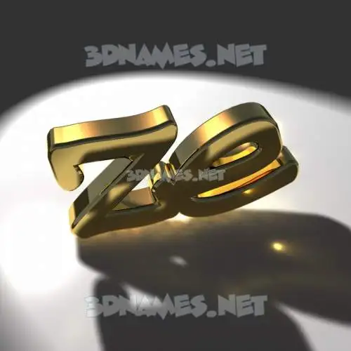 ze in Gold Shine style - 3D name wallpaper
