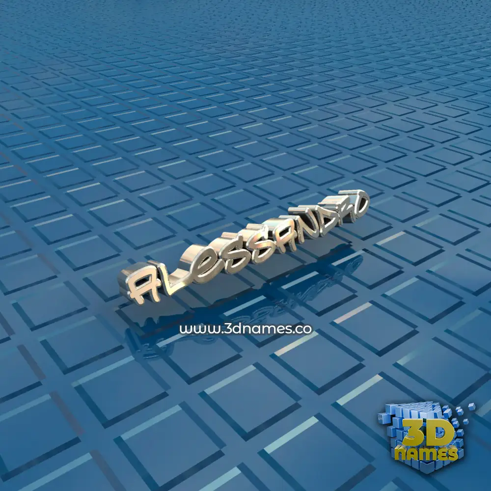 alessandro in Blue Bling style - 3D name wallpaper