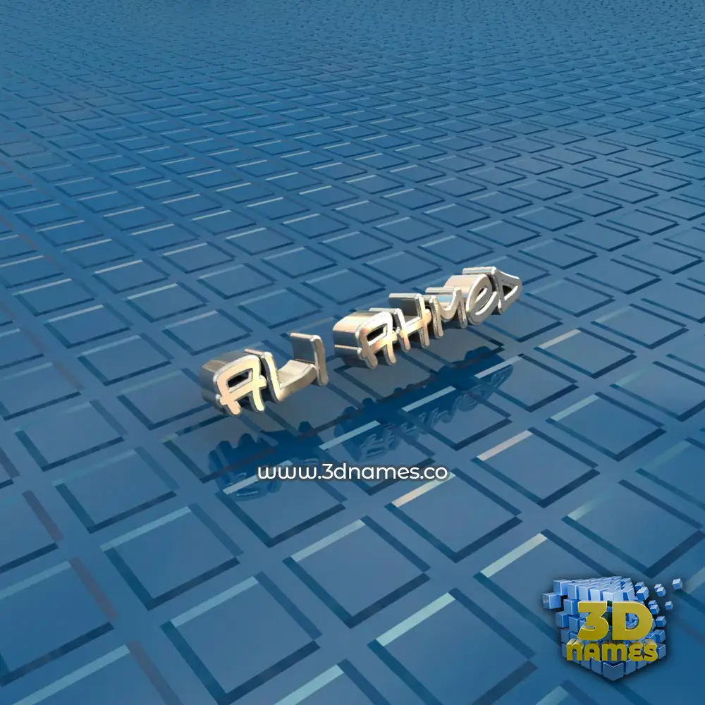 ali ahmed in Blue Bling style - 3D name wallpaper