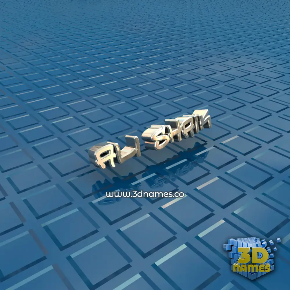 ali shaik in Blue Bling style - 3D name wallpaper