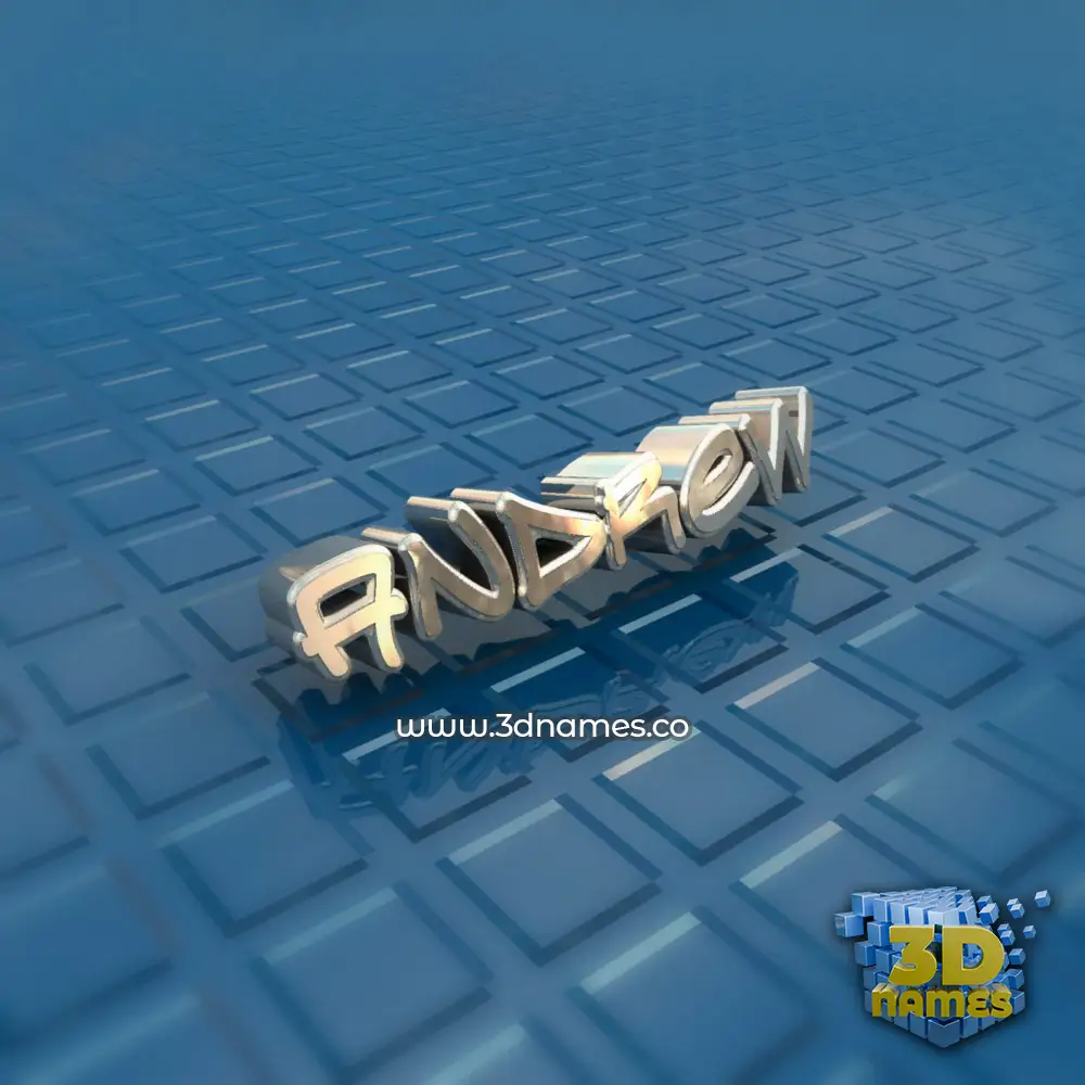 andrew in Blue Bling style - 3D name wallpaper