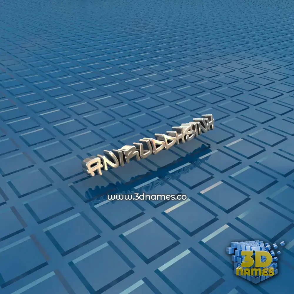 aniruddhsinh in Blue Bling style - 3D name wallpaper