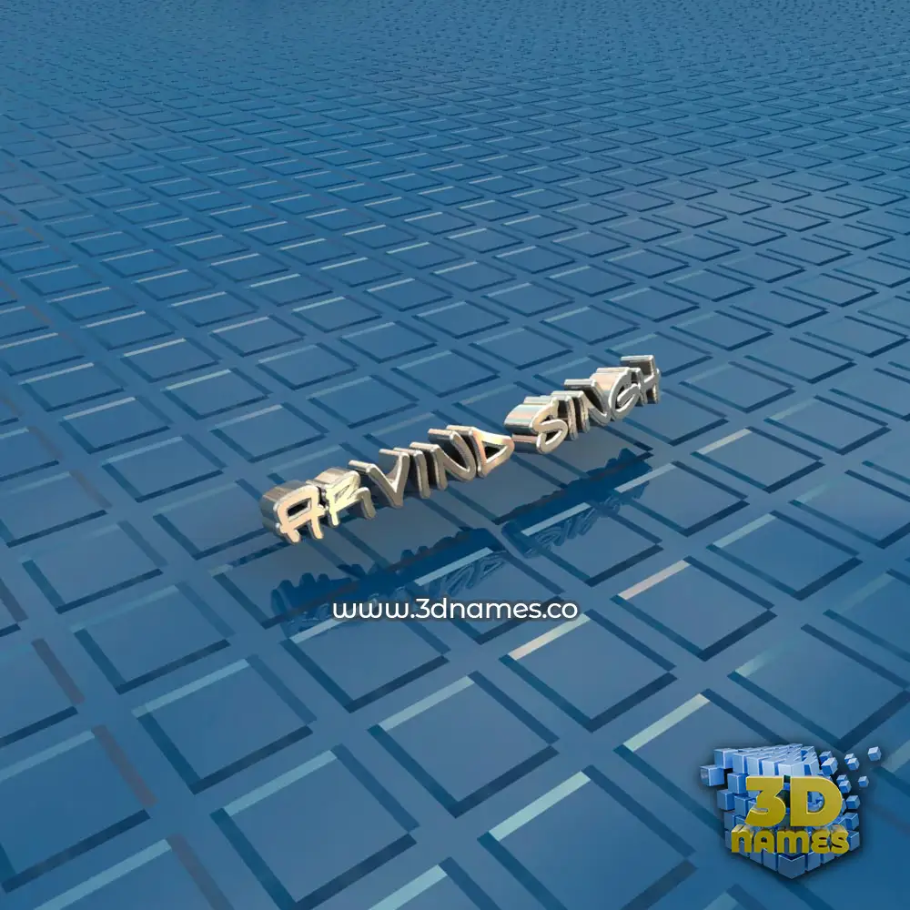 arvind singh in Blue Bling style - 3D name wallpaper