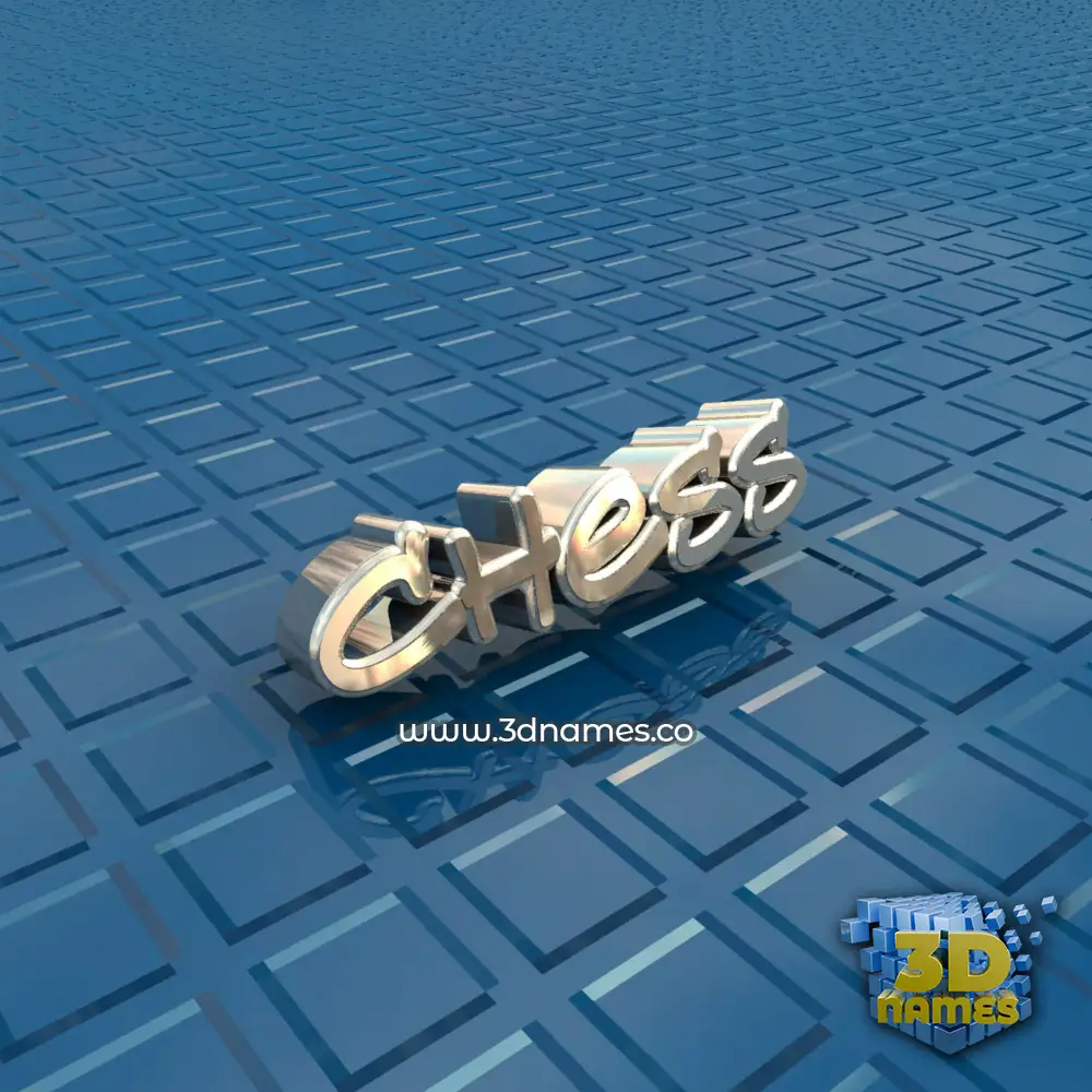 chess in Blue Bling style - 3D name wallpaper