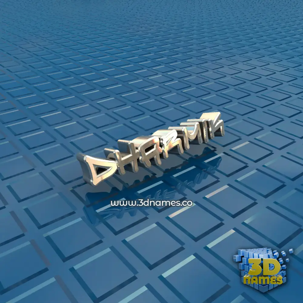 dharmik in Blue Bling style - 3D name wallpaper