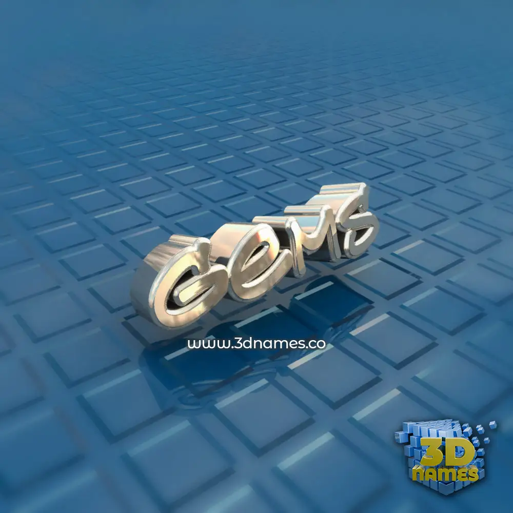 gems in Blue Bling style - 3D name wallpaper
