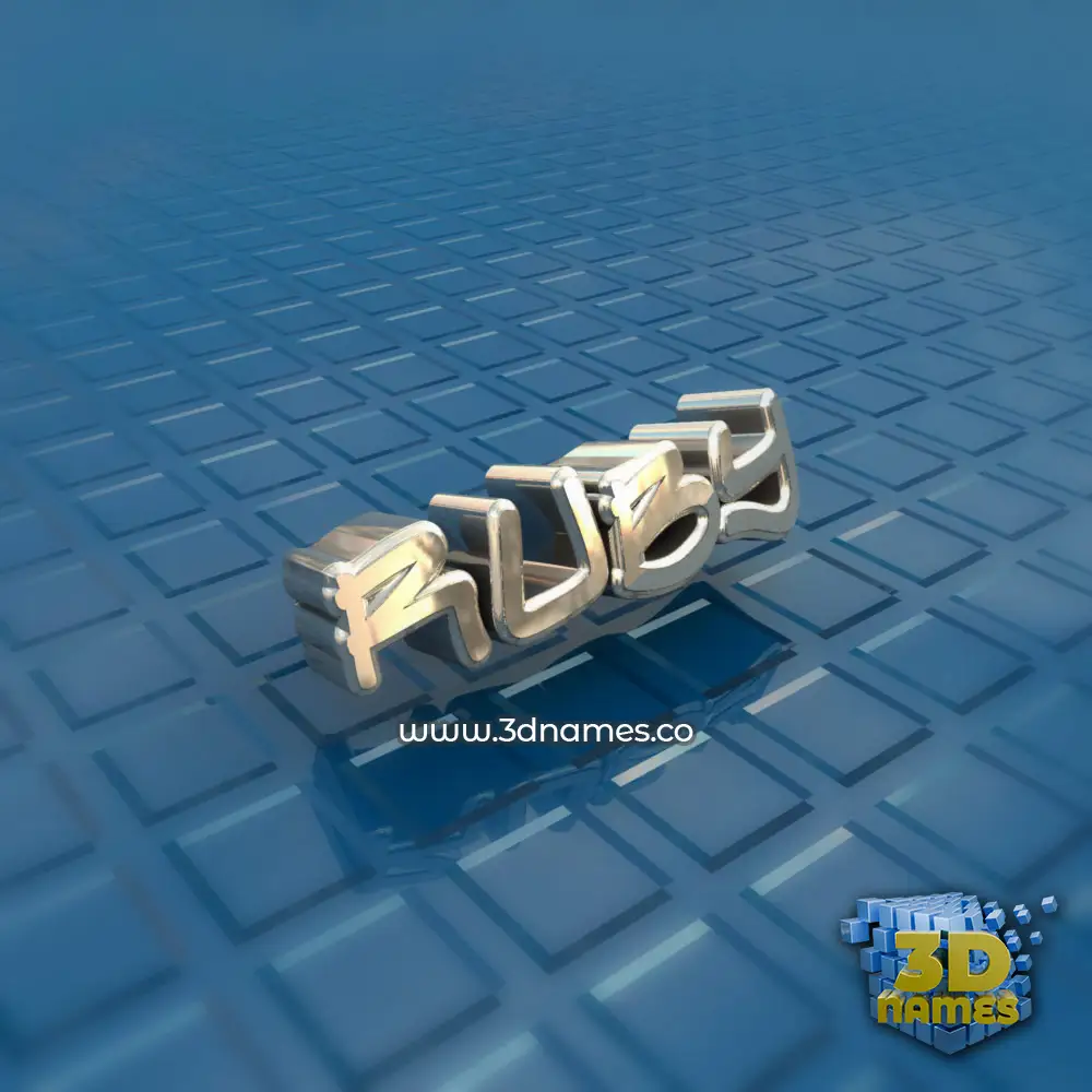 ruby in Blue Bling style - 3D name wallpaper