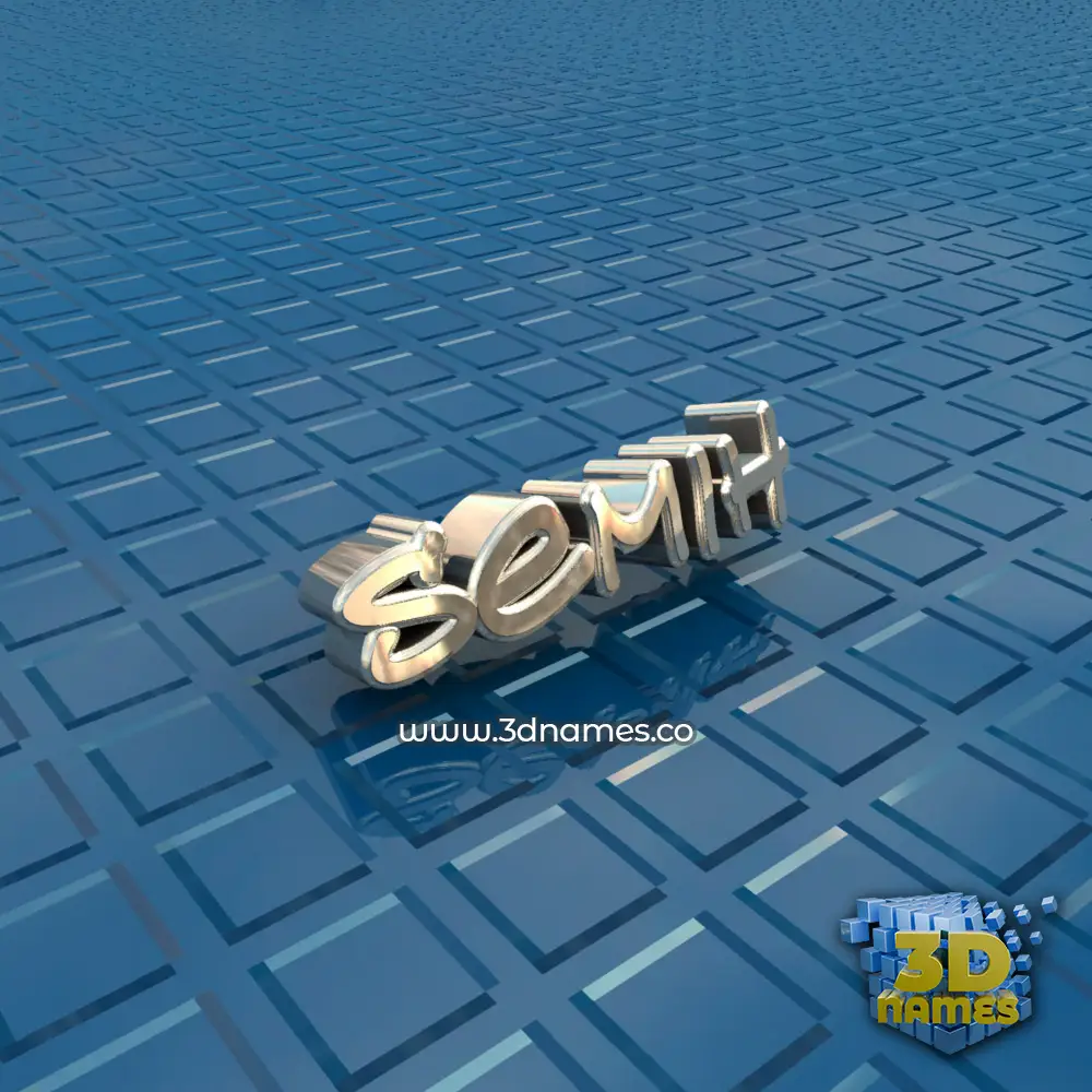 semih in Blue Bling style - 3D name wallpaper