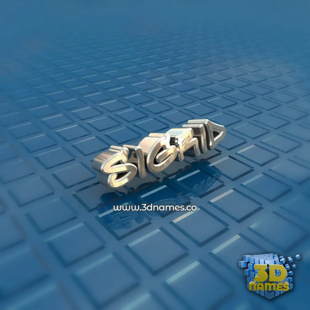 sigrid in Blue Bling style - 3D name wallpaper