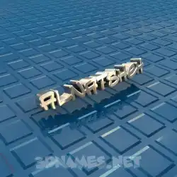 alnatsheh in Blue Bling style - 3D name wallpaper