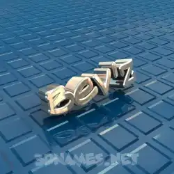 bev'z in Blue Bling style - 3D name wallpaper