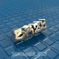 brzy in Blue Bling style - 3D name wallpaper