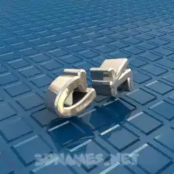 c k in Blue Bling style - 3D name wallpaper