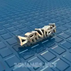 danish in Blue Bling style - 3D name wallpaper