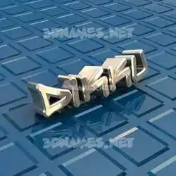 dikku in Blue Bling style - 3D name wallpaper