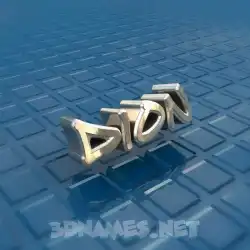 dion in Blue Bling style - 3D name wallpaper