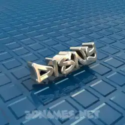 disny in Blue Bling style - 3D name wallpaper
