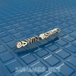 edwin edward in Blue Bling style - 3D name wallpaper