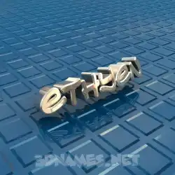 ethyen in Blue Bling style - 3D name wallpaper